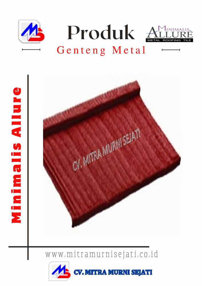 Distributor Genteng Metal Minimalis Allure Indonesia Detail close-up dari genteng metal allure menunjukkan tekstur yang halus dan keindahan material metal yang dipilih. Desain ini memberikan nuansa modern yang mengagumkan.