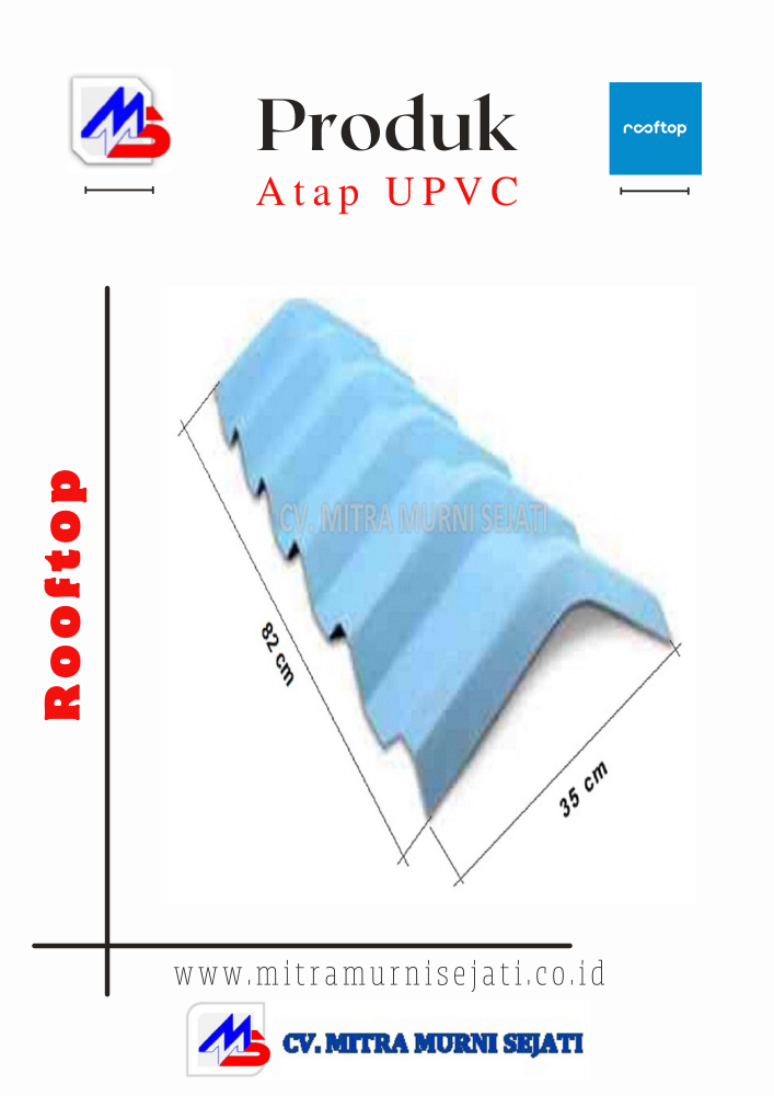 Spesifikasi ukuran wuwung / top ridge atap UPVC Rooftop