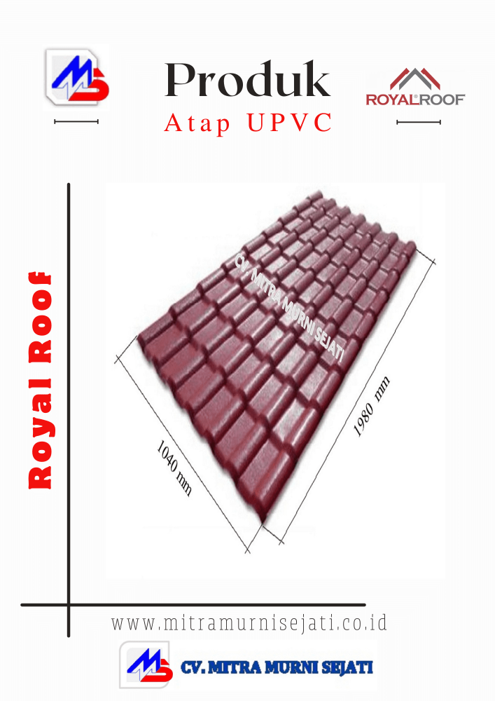 Spesifikasi teknis tentang atap UPVC Royal Roof