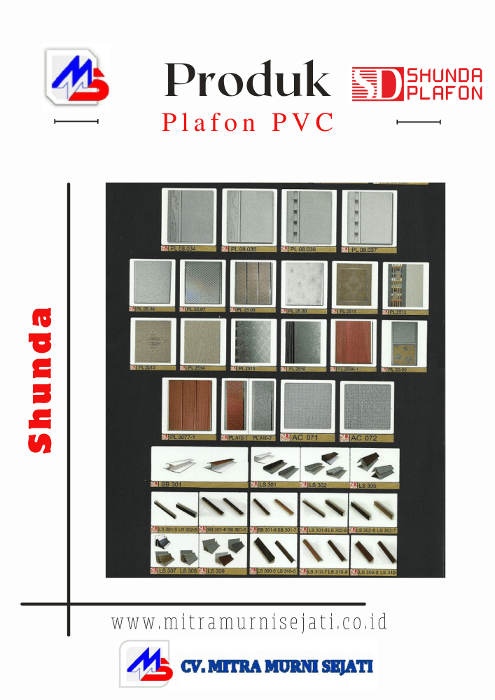 Spesifikasi Ukuran Shunda Plafon PVC